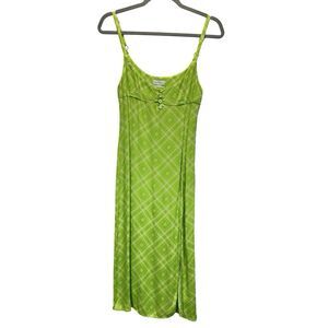 Urban Outfitters Maxi Dress Sz M Green Plaid Spaghetti Straps Y2K Summer Style